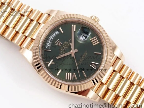 MiroTime 1228 Day Date 40 RG 228235 ARF 1:1 Best Edition Green Roman Dial on President Bracelet VR WrinkleFree 1509